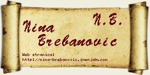 Nina Brebanović vizit kartica